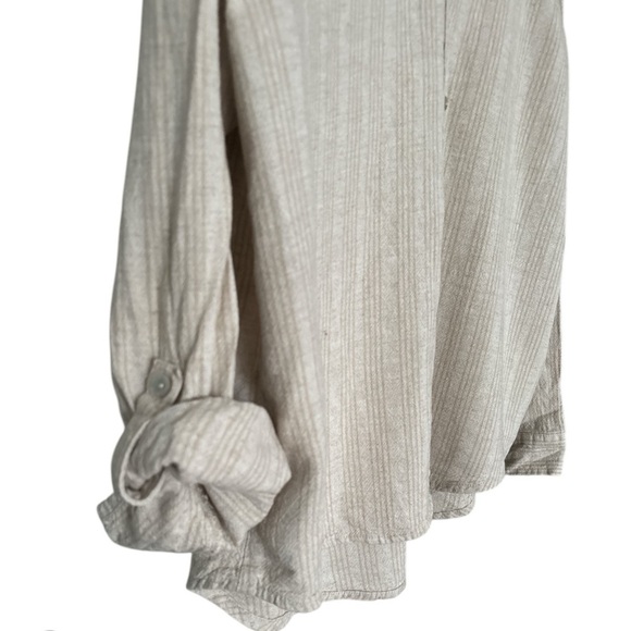ORVIS, XL, Long Sleeve Striped Neutral Linen Blend Top - Picture 5 of 9